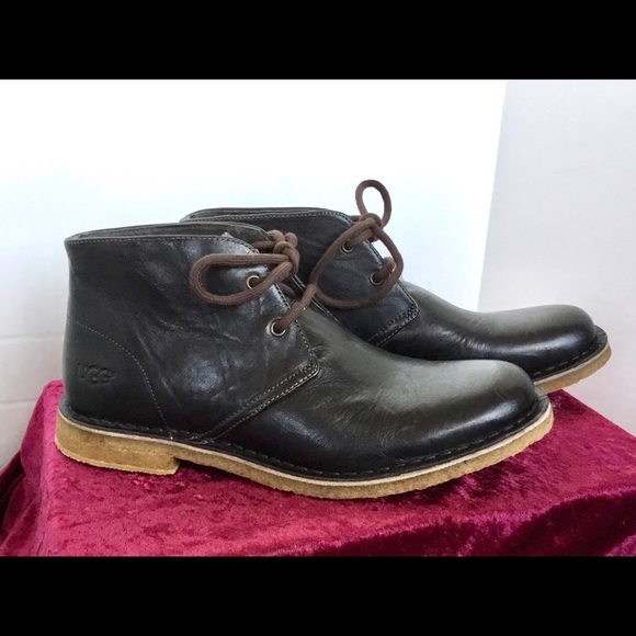 UGG Other - UGG Shoes Leather Dark Brown Chukka Boots Tie 8